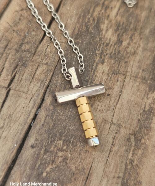Men’s Stainless Steel Cross Necklace • 2cm Minimalist Silver Pendant • Cross Pendant Men • Crucifix Pendant with Chain