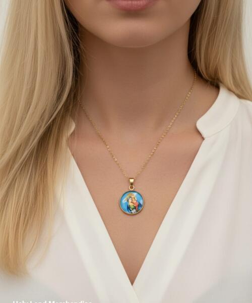 Mary with baby jesus pendant · Holy mother and baby jesus pendant · Madonna and Child Catholic Medal · Our Lady Pendant
