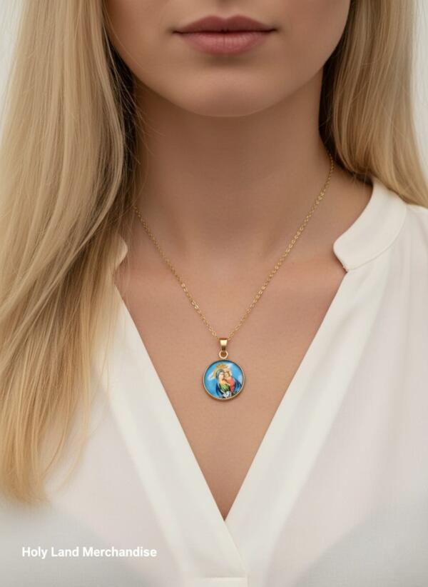 Mary with baby jesus pendant · Holy mother and baby jesus pendant · Madonna and Child Catholic Medal · Our Lady Pendant