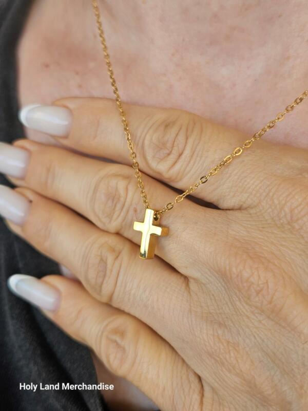 Gold Tiny Cross Necklace, Religious Necklace, Christian Gift, Gift for her, Christmas Gift - Image 3