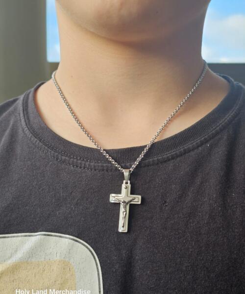 Stainless Steel Cross Necklace for Boys