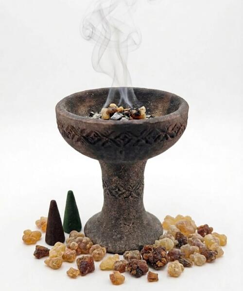 Handmade Clay Incense Burner from Hebron | Resin Frankincense Myrrh Palo Santo Holder | Biblical Pottery Holy Land Gift | Ancient Altar