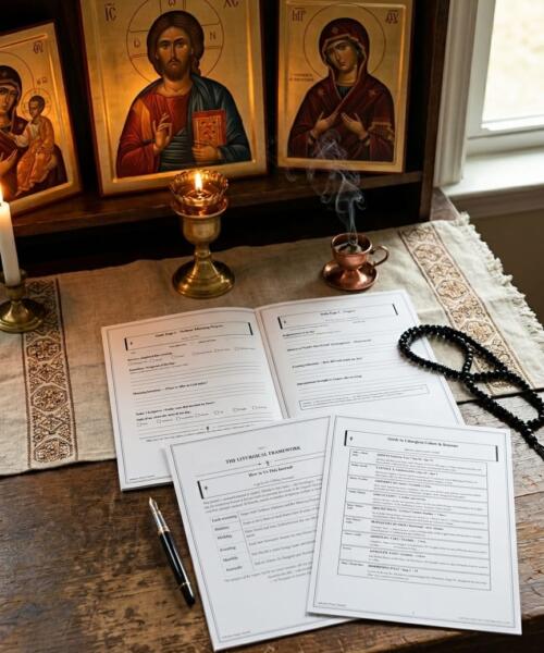 Orthodox Prayer Journal PDF Printable | Byzantine Horologion Daily Cycle | Eastern Christian Gift | Liturgical Planner | Jesus Prayer Rule