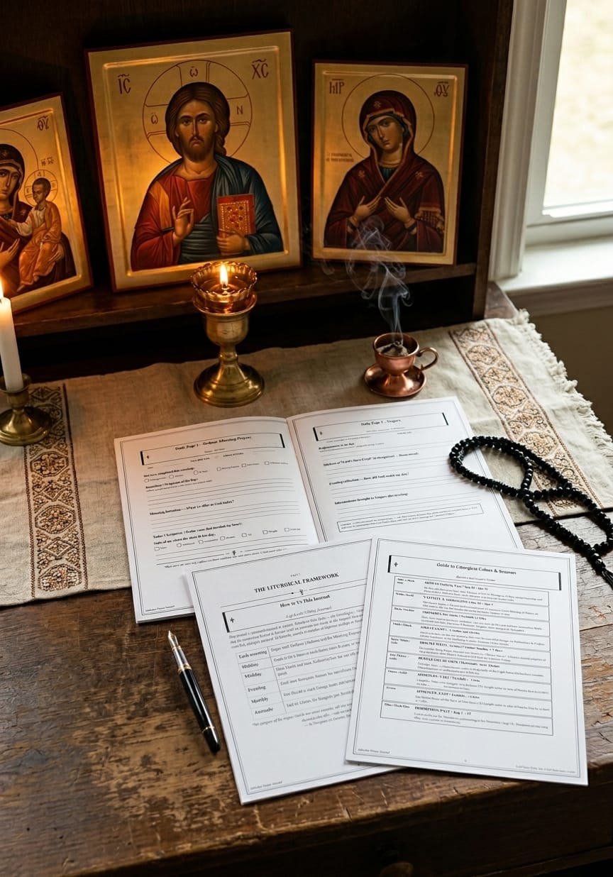 Orthodox Prayer Journal PDF Printable | Byzantine Horologion Daily Cycle | Eastern Christian Gift | Liturgical Planner | Jesus Prayer Rule