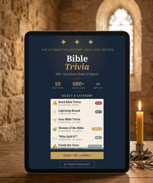 Bible Trivia Game — Holy Land Edition | 600+ Questions | Interactive Digital Download | Christian Family Game | Sunday School | Church Group Activity
