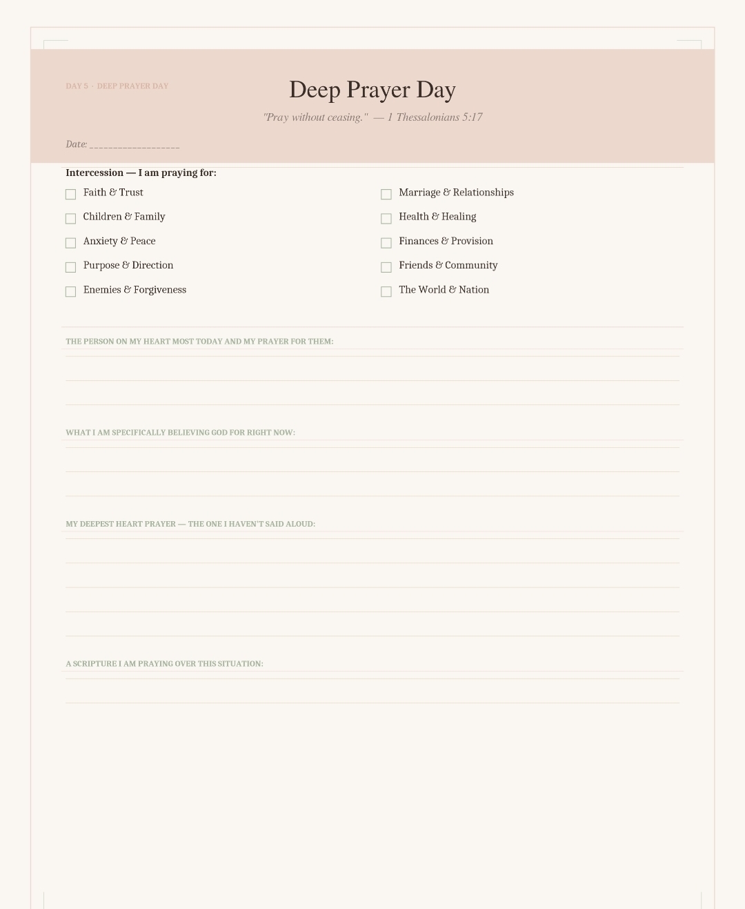 Daily Prayer Journal for Women Printable PDF – Christian Journal with Scripture, Anxiety Prayers, Gratitude & Faith Devotional – Instant Download - Image 7