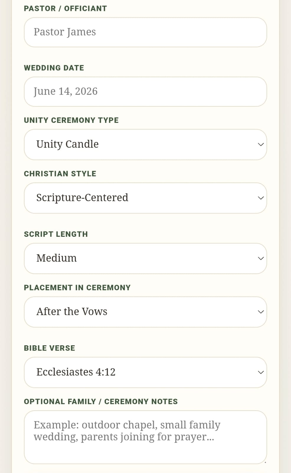 Christian Unity Ceremony Script Builder, Wedding Officiant Script, Cord of Three Strands, Unity Candle Sand Ceremony Wording - Image 3