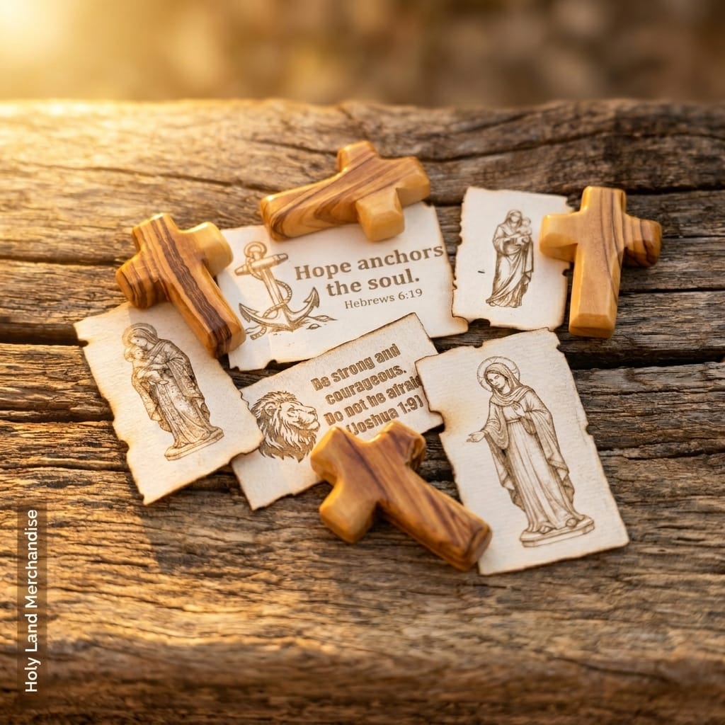 Church Member Gift | Bethlehem Olive Wood Cross + Custom Scripture Card | Congregation Gift | Holy Land Cross Set | Ministry Gift Cross - Image 2