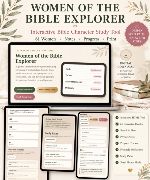 Women of the Bible Explorer, Interactive Bible Character Study Tool, Printable Worksheet, Women of Faith Study, Small Group Bible Study