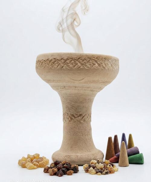 Handmade Clay Incense Burner, Suitable for Resin, Sticks, Cones, charcoal & Palo Santo – Ideal for Meditation and Stylish Home Ambience