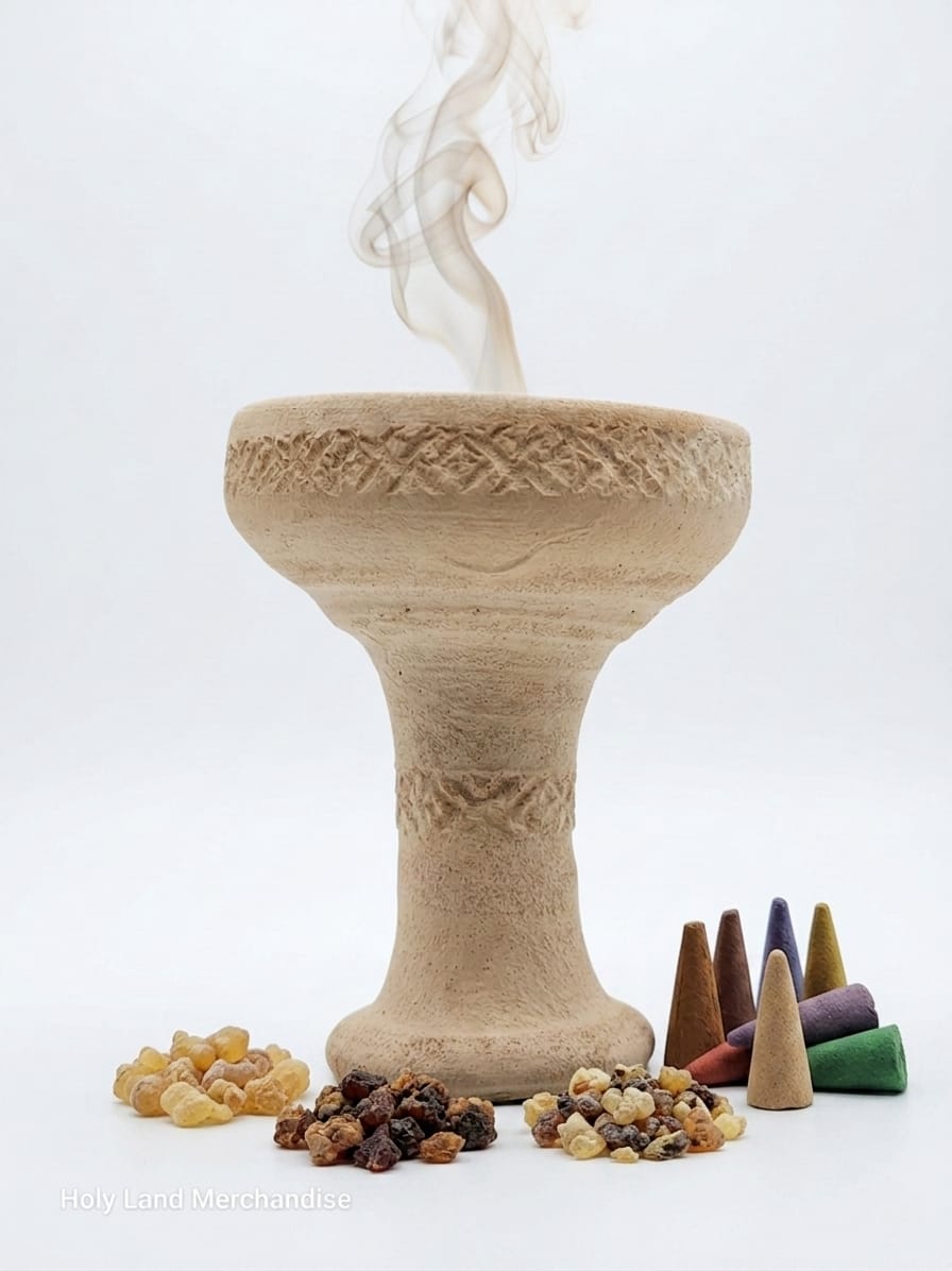 Handmade Clay Incense Burner, Suitable for Resin, Sticks, Cones, charcoal & Palo Santo – Ideal for Meditation and Stylish Home Ambience