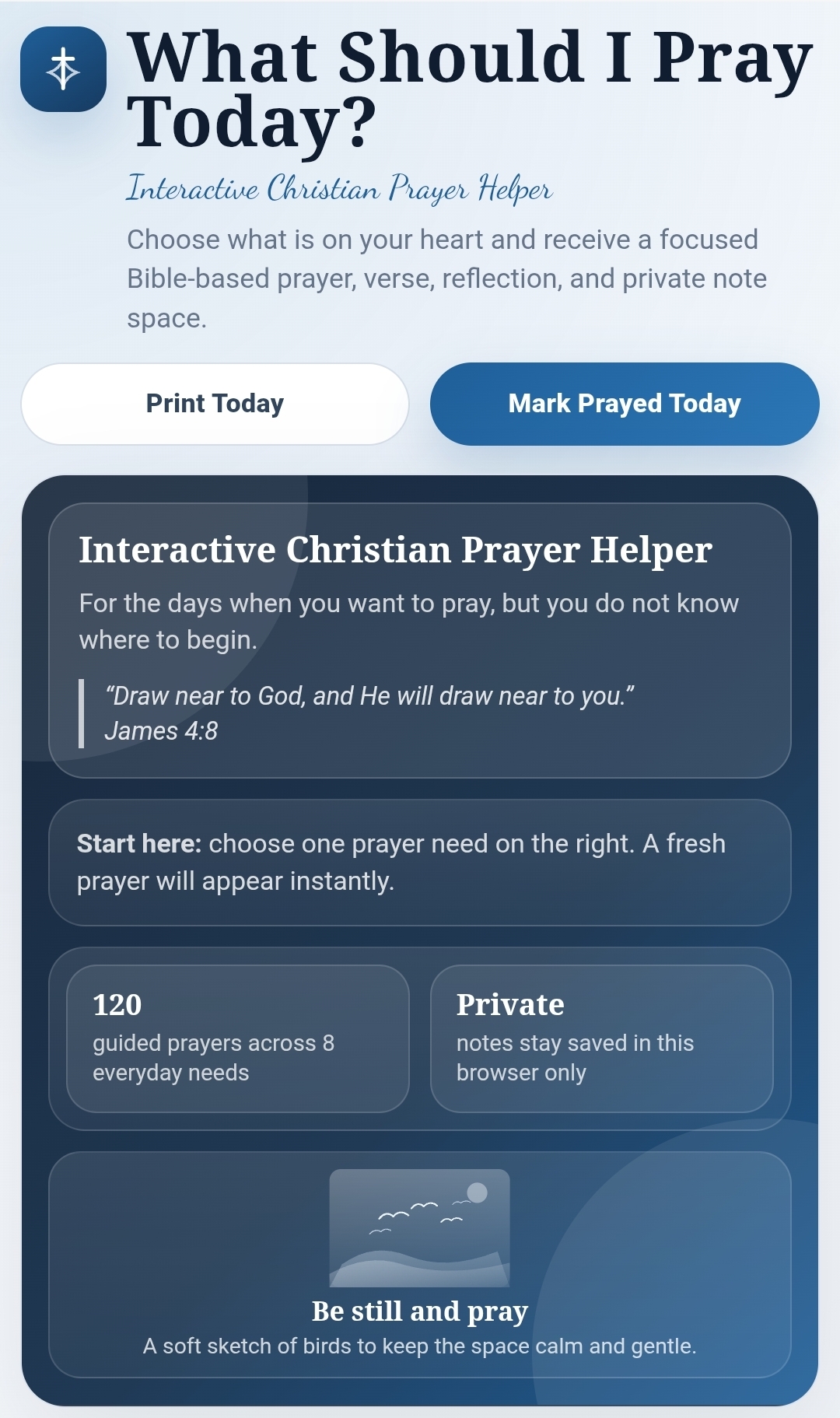 What Should I Pray Today? Interactive Prayer Helper HTML Tool, Christian Prayer Journal, Bible Verse Prompts, Daily Devotional - Image 5