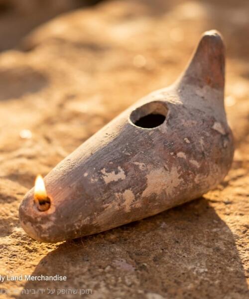 Handmade Clay Oil Lamp from Jerusalem, Biblical Oil Lamp Replica, Holy Land Christian Gift, Ancient Style Prayer Lamp, Bible Decor