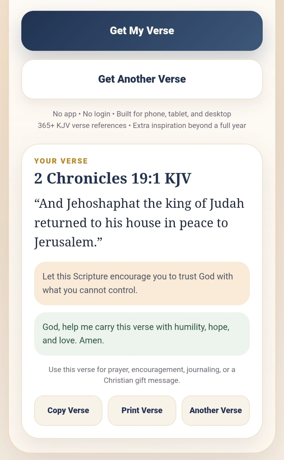 Bible Verse Generator, Daily KJV Scripture Tool, Christian Digital Download, Get Your Bible Verse Now, Prayer Reflection HTML Tool - Image 3