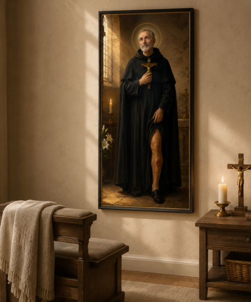 St Peregrine Prayer Wall Art, Patron Saint of Cancer Patients, Catholic Healing Print, Encouragement Gift, Digital Download