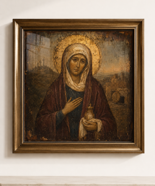 Mary of Cleopas Icon, Rare Byzantine Saint Art, Ancient Monastery Christian Wall Print, Orthodox Catholic Digital Download