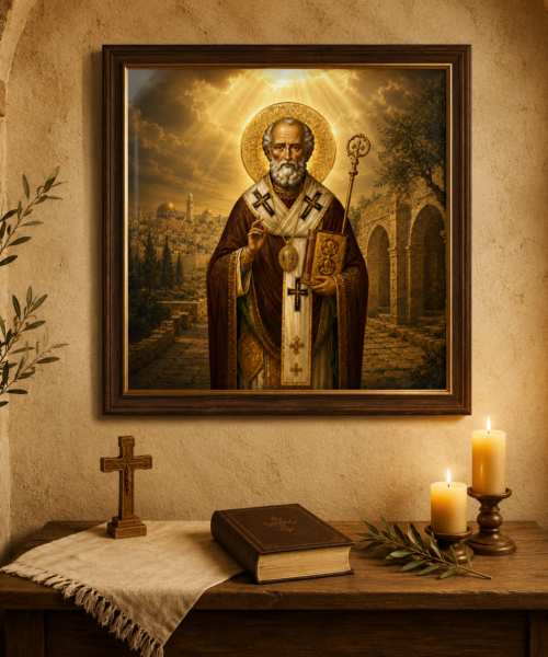 Saint Modestos of Jerusalem Print, Orthodox Christian Icon Wall Art, Byzantine Saint Modestus Digital Download, Prayer Corner Decor