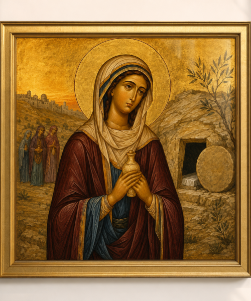 Saint Joanna the Myrrhbearer Icon Print, Joanna Wife of Chuza, Orthodox Catholic Saint Art, Empty Tomb Resurrection Digital Download