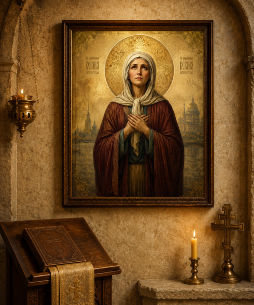 St Xenia of Petersburg Icon Printable, Orthodox Christian Wall Art, Russian Saint Digital Download, Byzantine Prayer Corner Decor