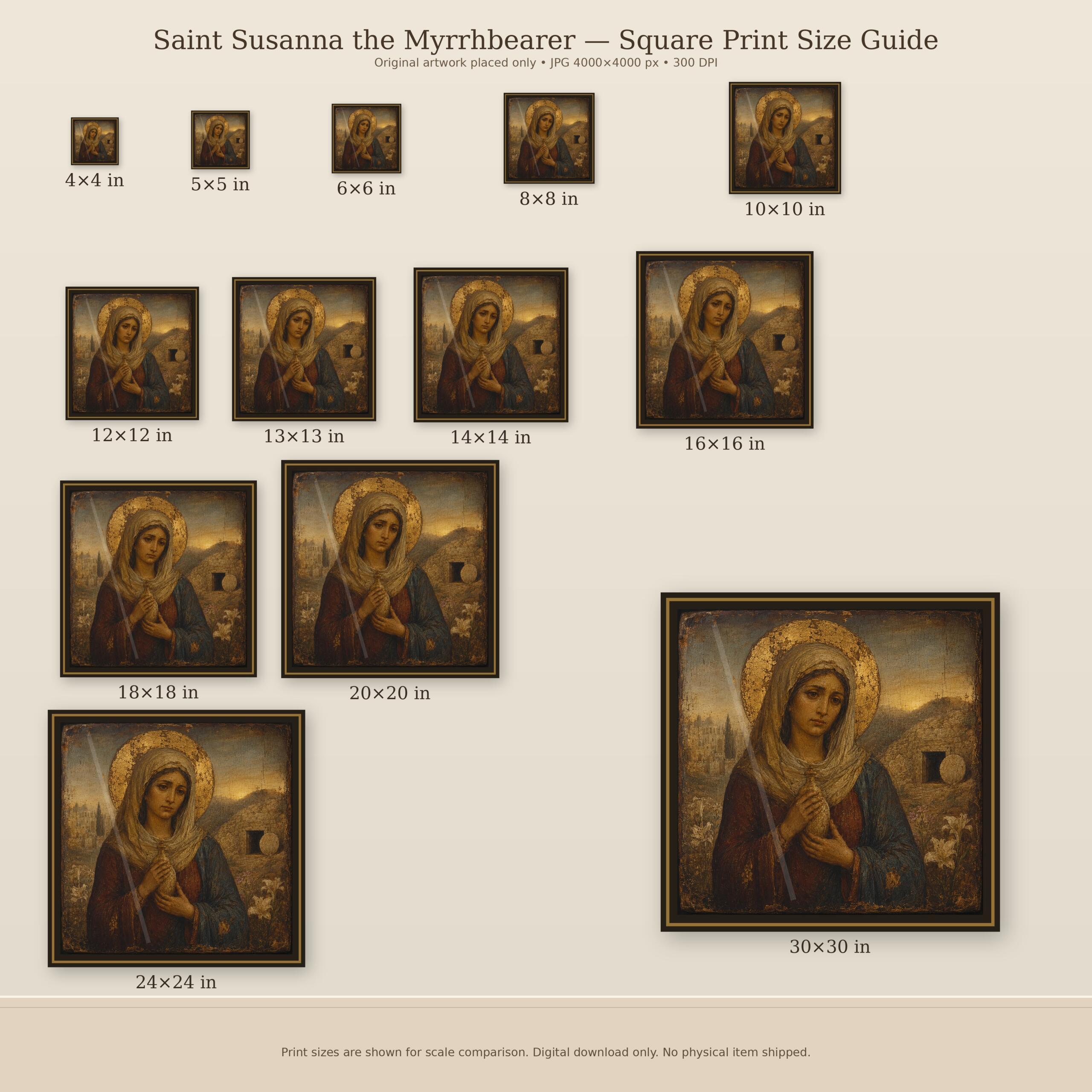 Saint Susanna the Myrrhbearer Icon Print, Ancient Monastery Christian Wall Art, Orthodox Catholic Saint, Digital Download - Image 2