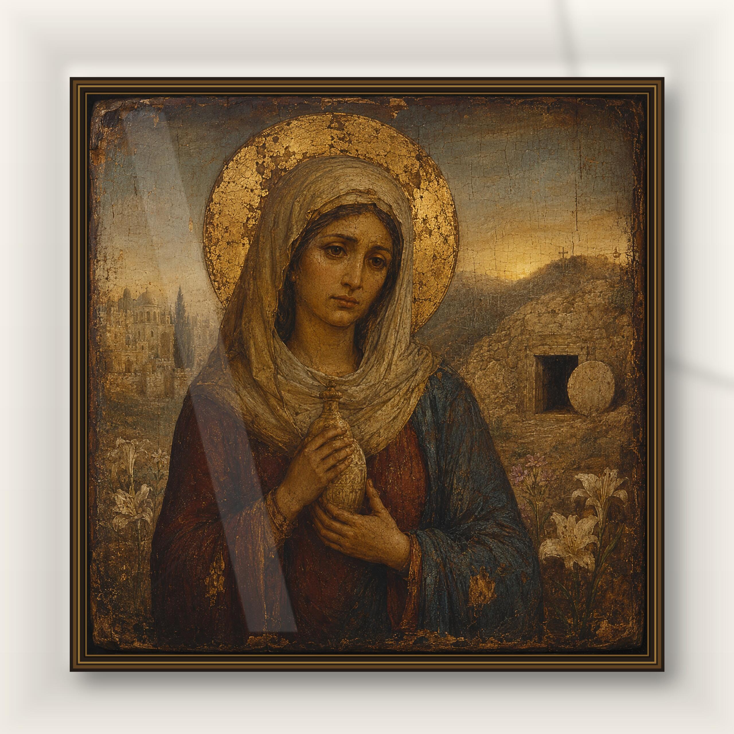 Saint Susanna the Myrrhbearer Icon Print, Ancient Monastery Christian Wall Art, Orthodox Catholic Saint, Digital Download