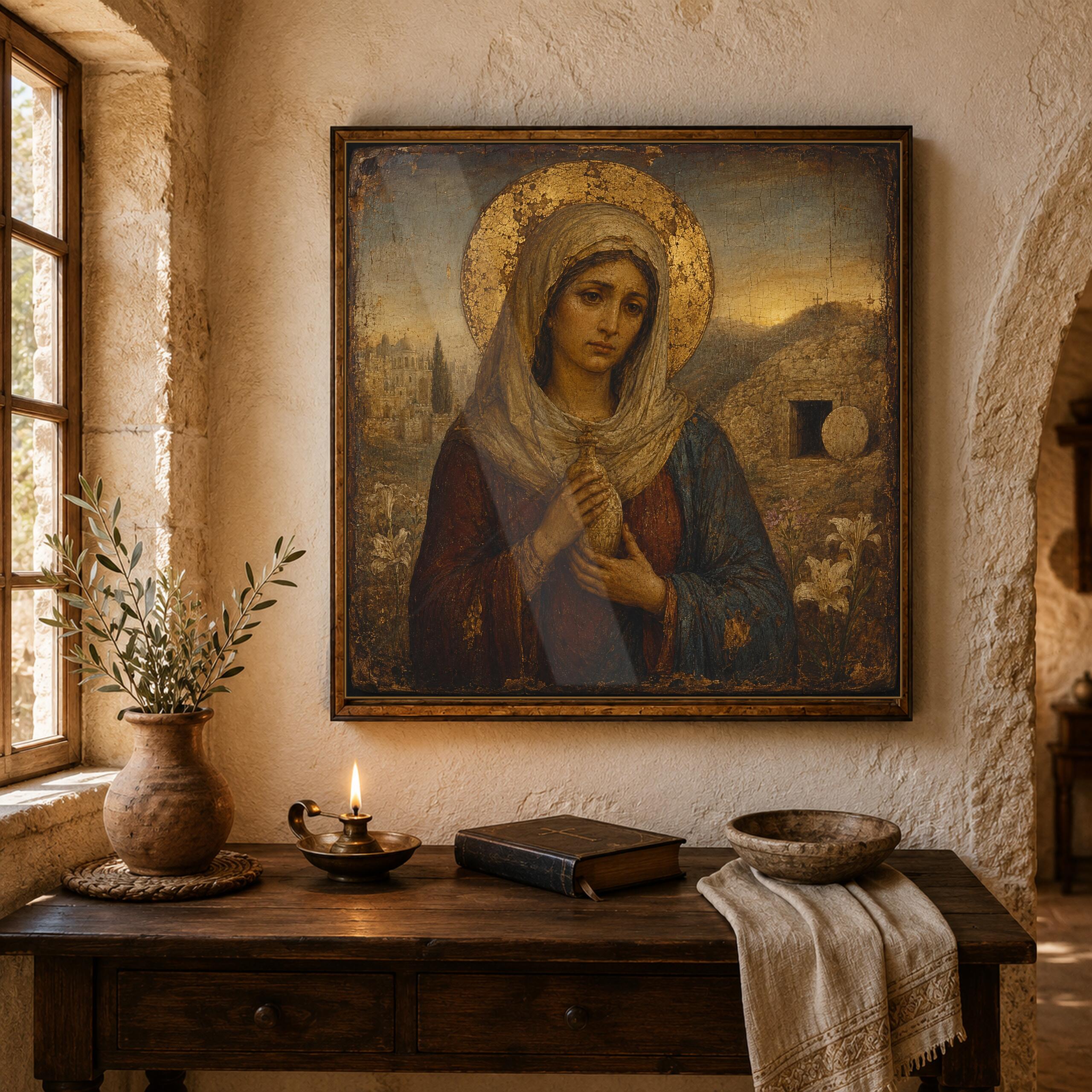 Saint Susanna the Myrrhbearer Icon Print, Ancient Monastery Christian Wall Art, Orthodox Catholic Saint, Digital Download - Image 4