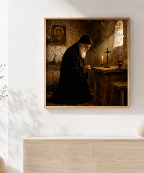 St Charbel Makhlouf Wall Art, Catholic Saint Printable, Maronite Miracle Worker Print, Prayer Room & Home Altar Decor