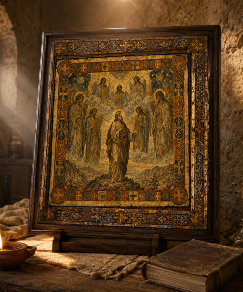 Book of Enoch Wall Art, Enoch with Watchers Print, Ancient Christian Manuscript, Biblical Angel Art, Sacred Icon Digital Download