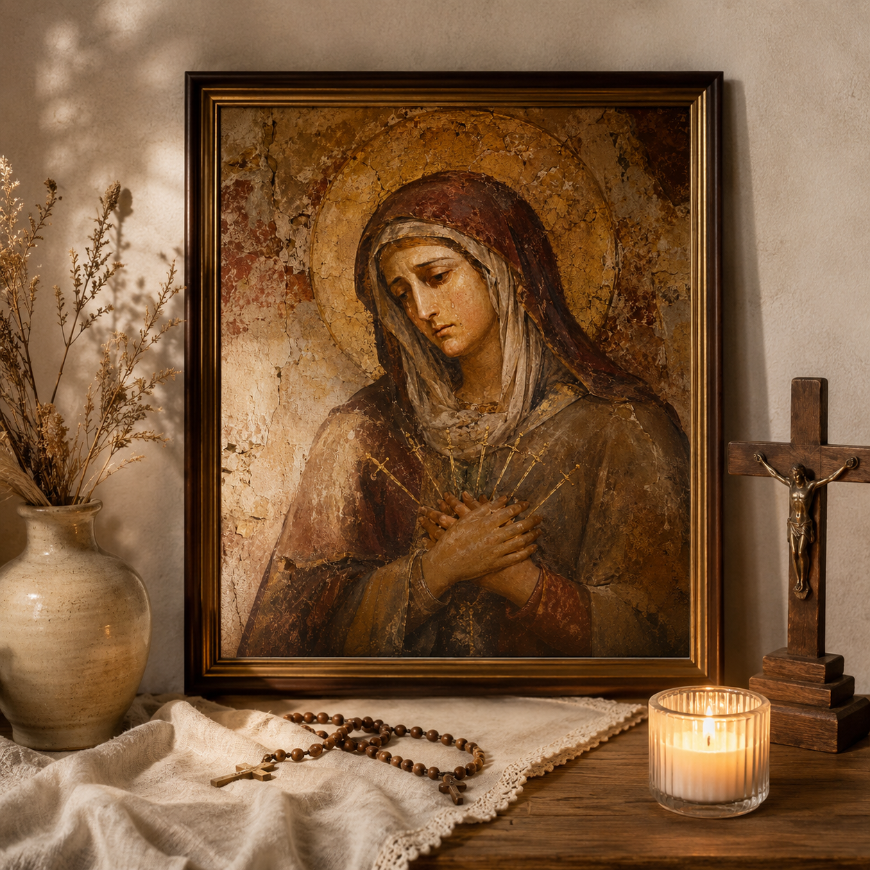 Our Lady of Sorrows Wall Art – Mater Dolorosa Catholic Print