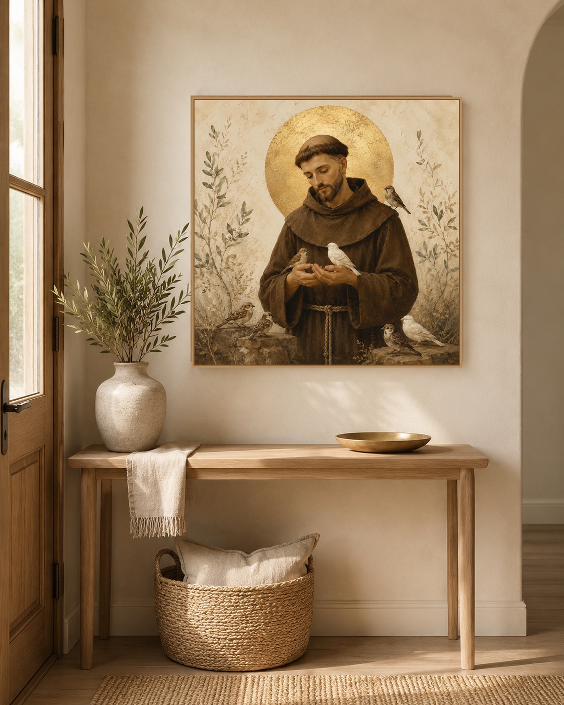 Saint Francis of Assisi Birds Print, Catholic Wall Art, Patron Saint of Animals, Square Christian Printable, Pet Memorial Gift - Image 3