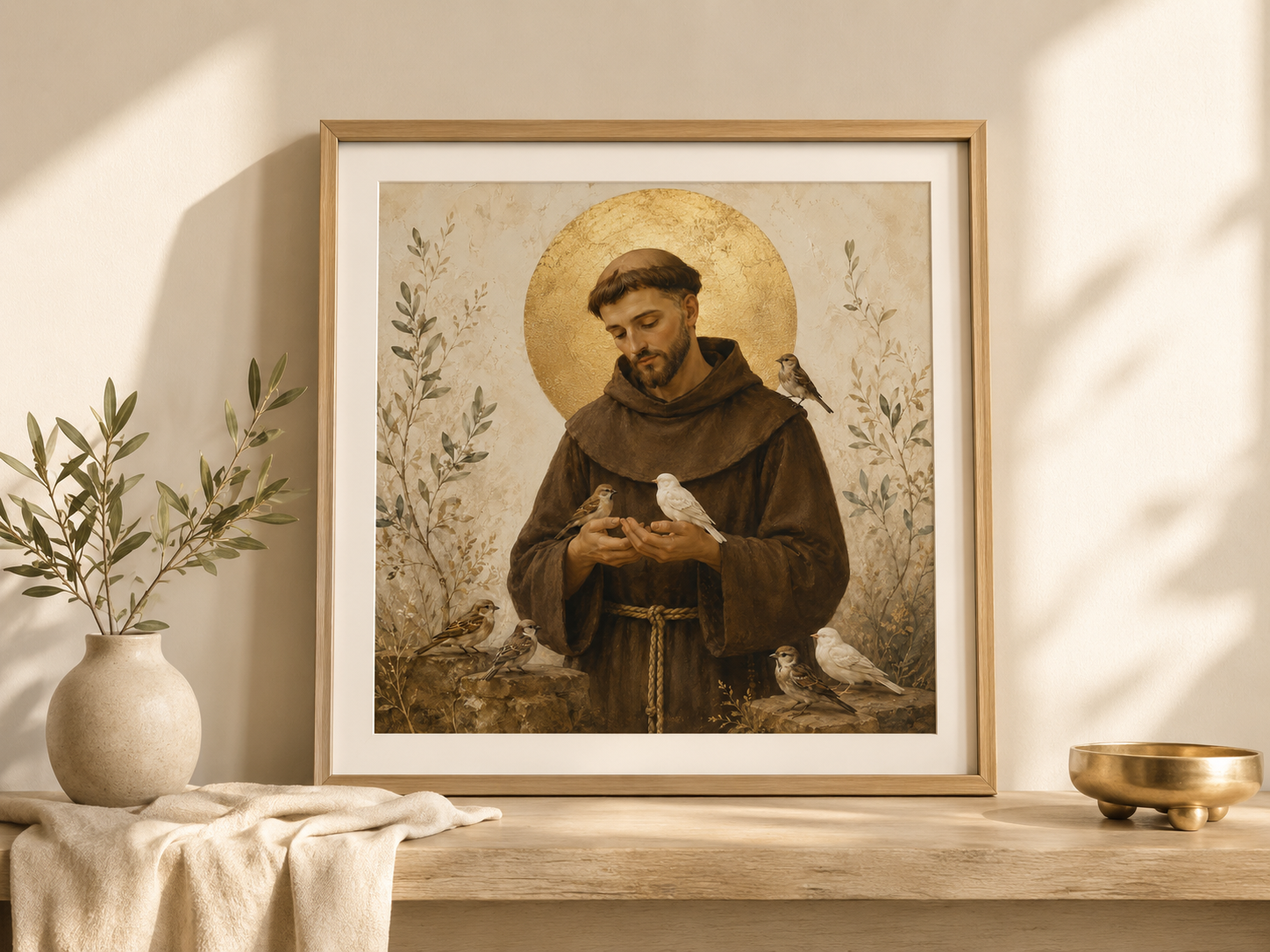Saint Francis of Assisi Birds Print, Catholic Wall Art, Patron Saint of Animals, Square Christian Printable, Pet Memorial Gift - Image 5