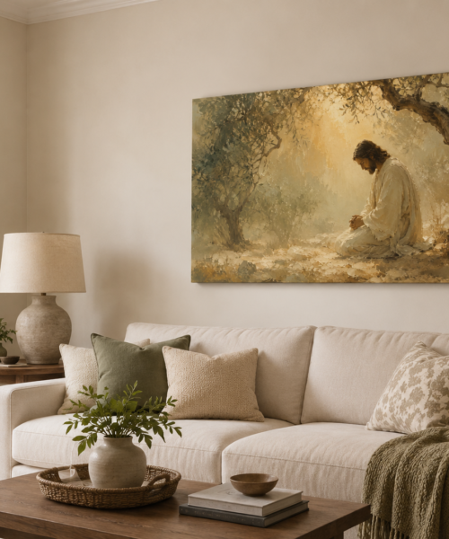 Jesus at Gethsemane Print, Christian Wall Art, Scripture Painting, Religious Home Decor, Holy Land Art, Faith Gift, Printable