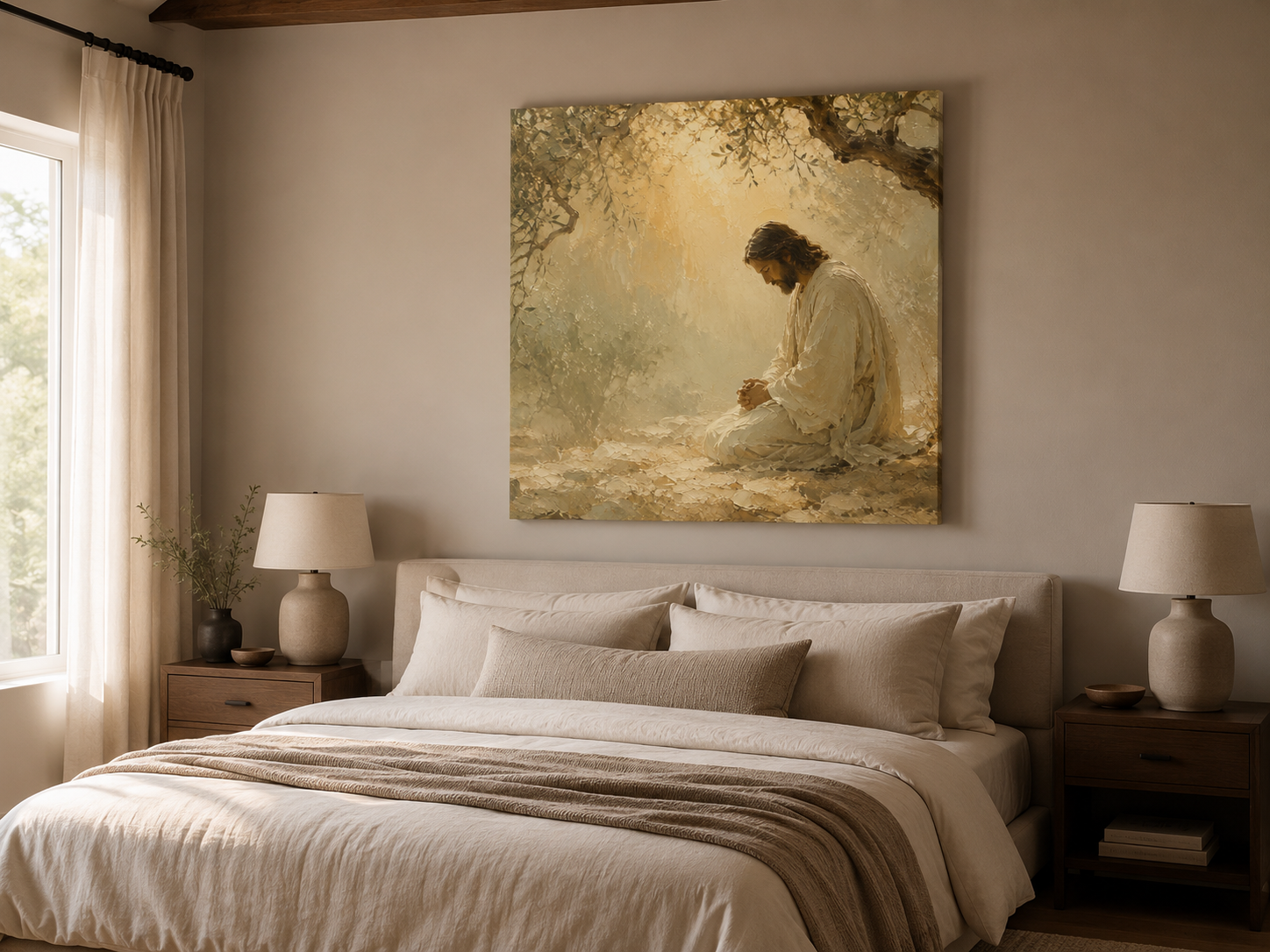 Jesus at Gethsemane Print, Christian Wall Art, Scripture Painting, Religious Home Decor, Holy Land Art, Faith Gift, Printable - Image 3