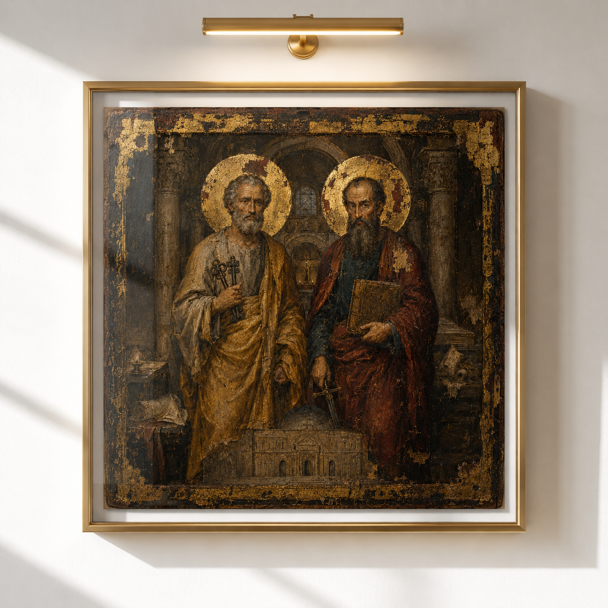 Saint Peter and Paul Icon, Ancient Monastery Christian Wall Art, Orthodox Catholic Apostles Print, Foundation of the Church JPG - Image 4