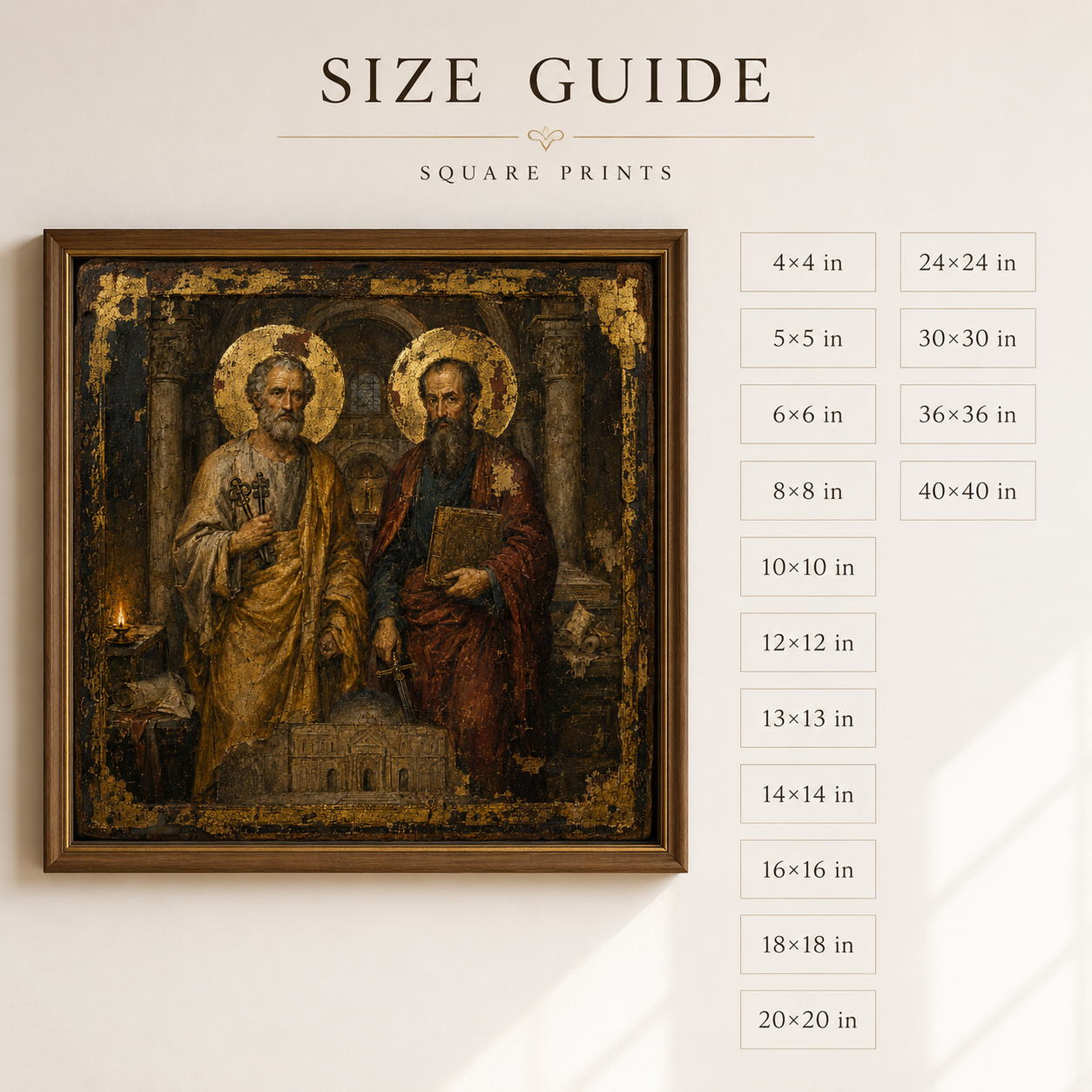 Saint Peter and Paul Icon, Ancient Monastery Christian Wall Art, Orthodox Catholic Apostles Print, Foundation of the Church JPG - Image 5