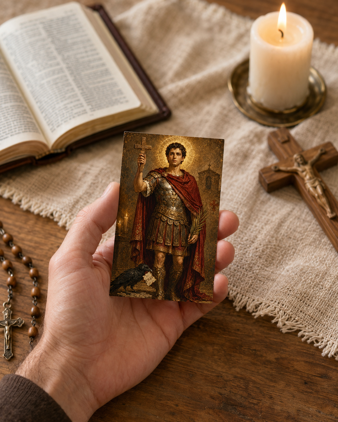 Saint Expedite Prayer Card Printable, Catholic Mini Icon Print, St Expedite Patron of Urgent Causes, Pocket Devotional Card, Digital Download