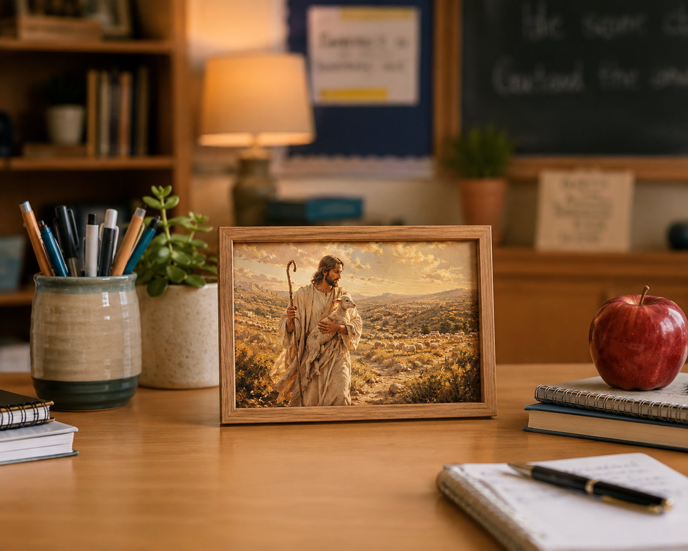 Good Shepherd Wall Art Print Jesus Carrying Lamb Judean Wilderness Christian Home Decor Bible Verse Gift Religious Painting Printable - Image 4