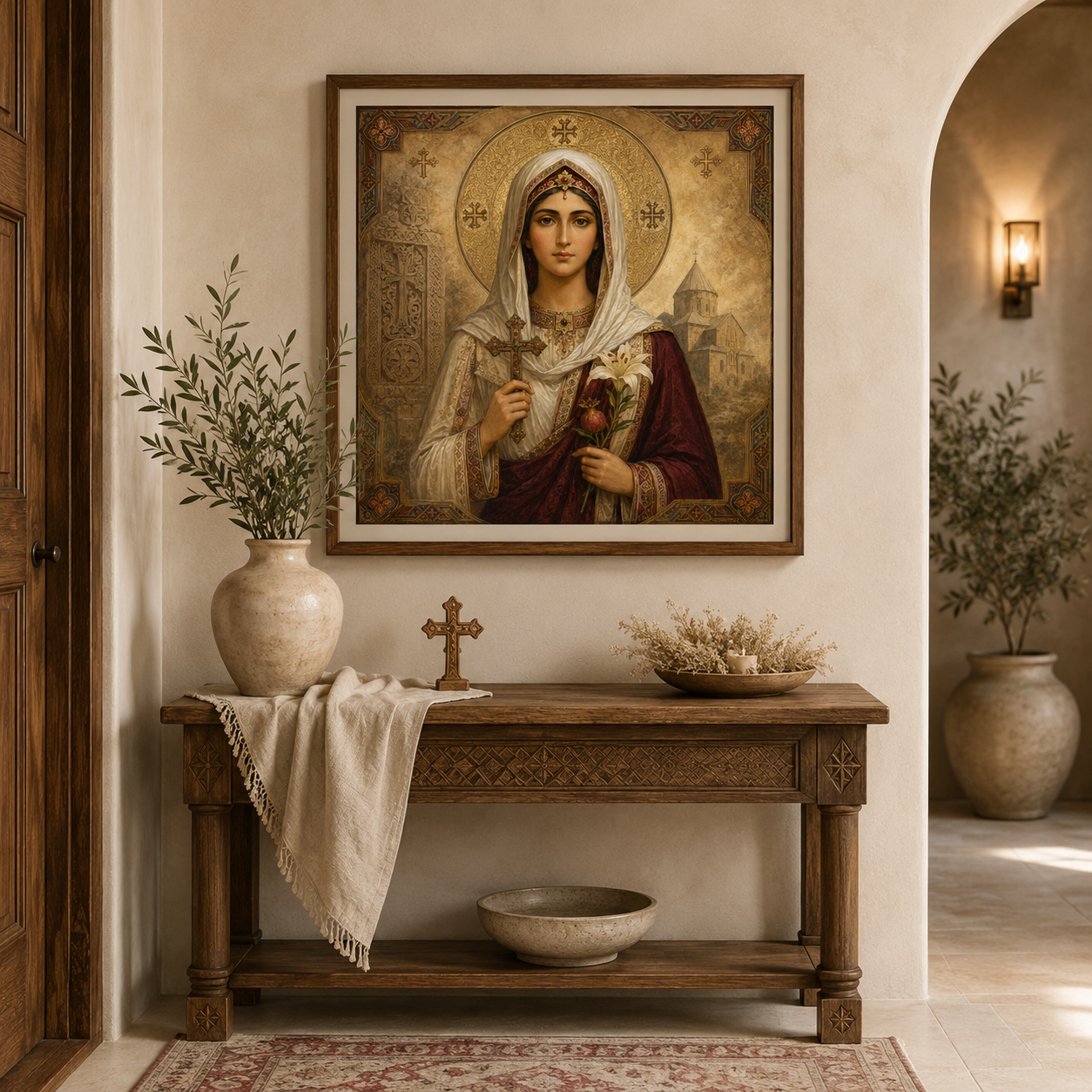 St Hripsime Armenian Saint Icon, Armenian Woman Saint Print, Orthodox Christian Wall Art, Sacred Armenian Icon JPG Download - Image 3