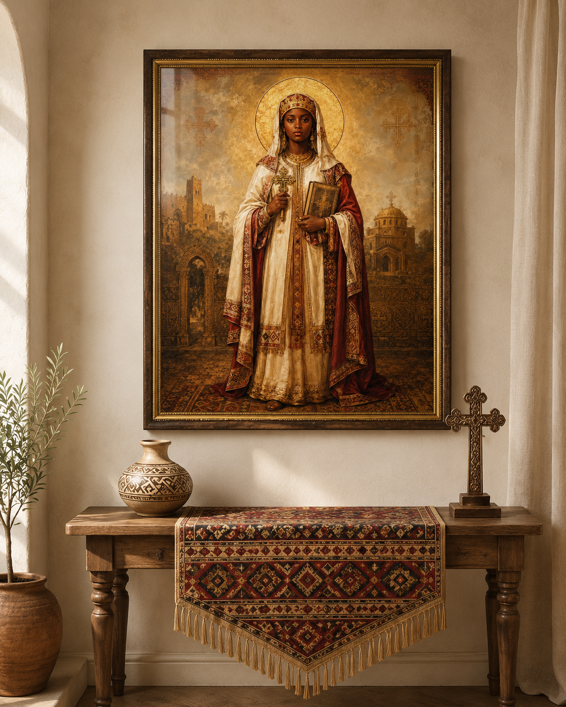 Saint Ephigenia of Ethiopia Icon Print, African Catholic Saint Art, Ethiopian Orthodox Wall Decor, Iphigenia Digital Download - Image 3