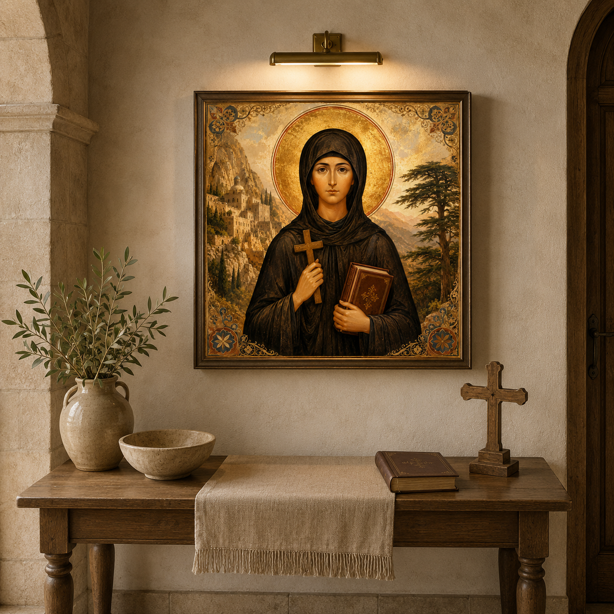 Saint Marina the Monk Icon Print, St Marinos Wall Art, Marina the Ascetic, Orthodox Coptic Maronite Christian JPG - Image 6