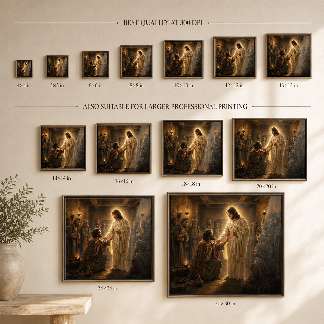 Christ Appearing to Thomas Wall Art, My Lord and My God Print, Faith After Doubt Christian Decor, Resurrection Jesus Art - Image 2