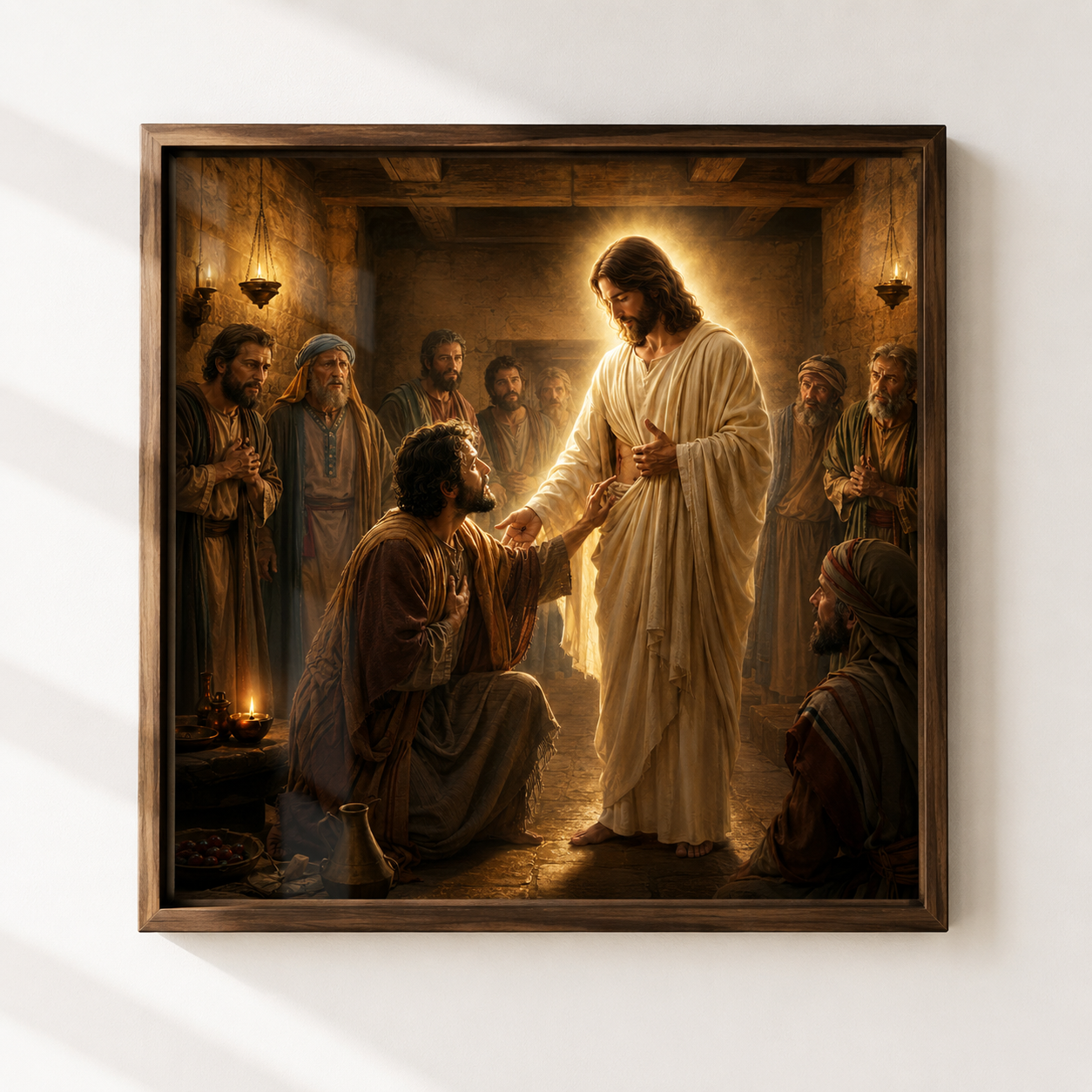 Christ Appearing to Thomas Wall Art, My Lord and My God Print, Faith After Doubt Christian Decor, Resurrection Jesus Art - Image 3