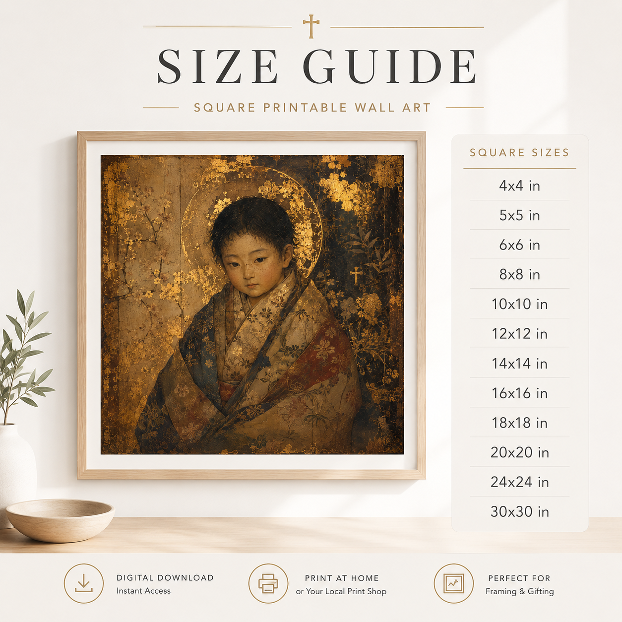 Kakure Kirishitan Christ Child Print, Japanese Christian Wall Art, Hidden Christians of Japan Icon, Maria Kannon Inspired Digital Download - Image 5