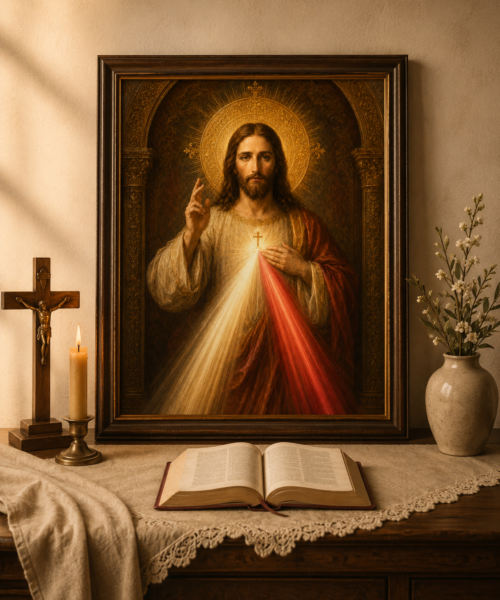 Divine Mercy Jesus Wall Art, Catholic Printable Download, Jesus I Trust in You Print, Home Altar Prayer Room Decor