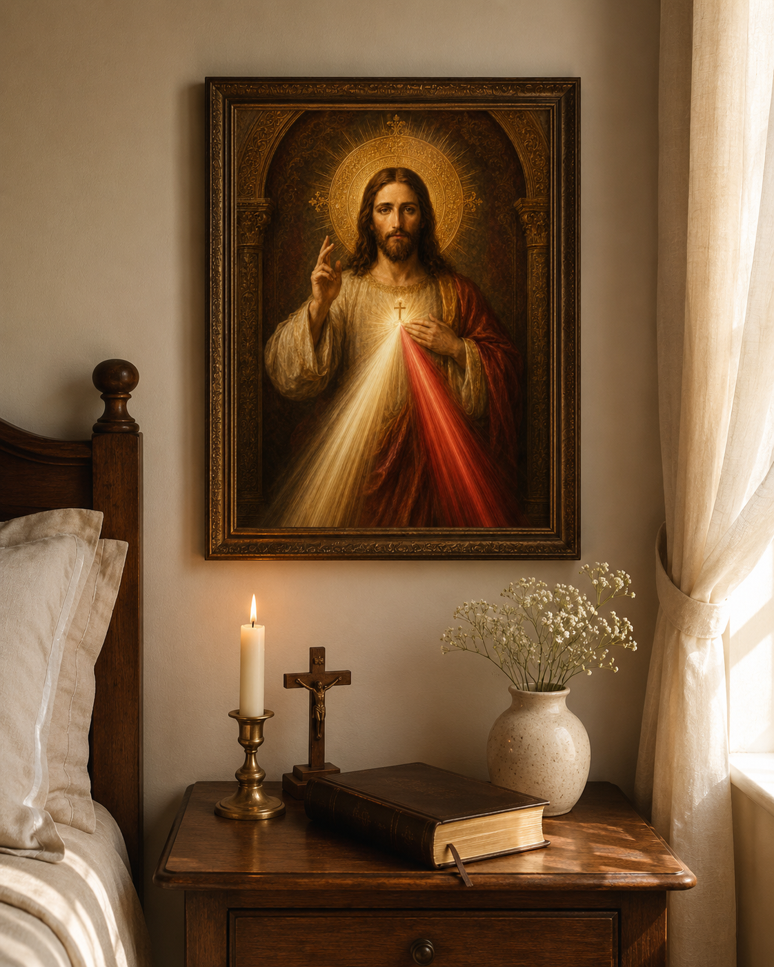 Divine Mercy Jesus Wall Art, Catholic Printable Download, Jesus I Trust in You Print, Home Altar Prayer Room Decor - Image 4