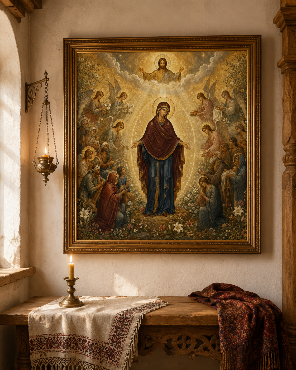 Theotokos Joy of All Who Sorrow Icon, Orthodox Virgin Mary Print, Mother of God Comfort Art, Christian Grief Prayer Wall Decor