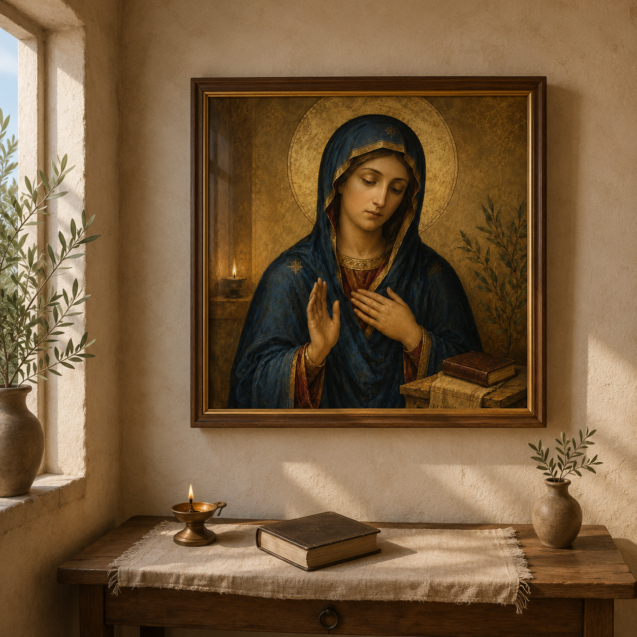 Our Lady of Silence Icon Digital Download, Theotokos of Stillness Print, Virgin Mary Wall Art, Orthodox Catholic Prayer Room Decor