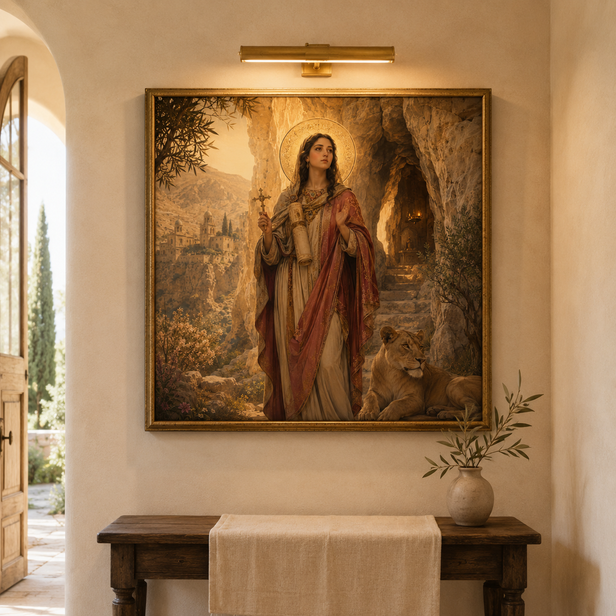 Saint Thecla Icon Digital Download, St Thekla Orthodox Wall Art, Protomartyr Saint Print, Byzantine Christian Art, Lion Cave Icon - Image 5