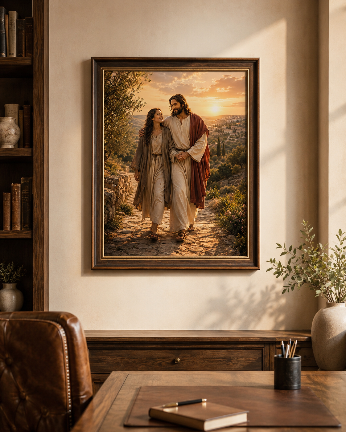 Jesus Walking With Me Print, Christian Wall Art Digital Download, Walk With Christ Printable, Holy Land Devotional Art - Image 3