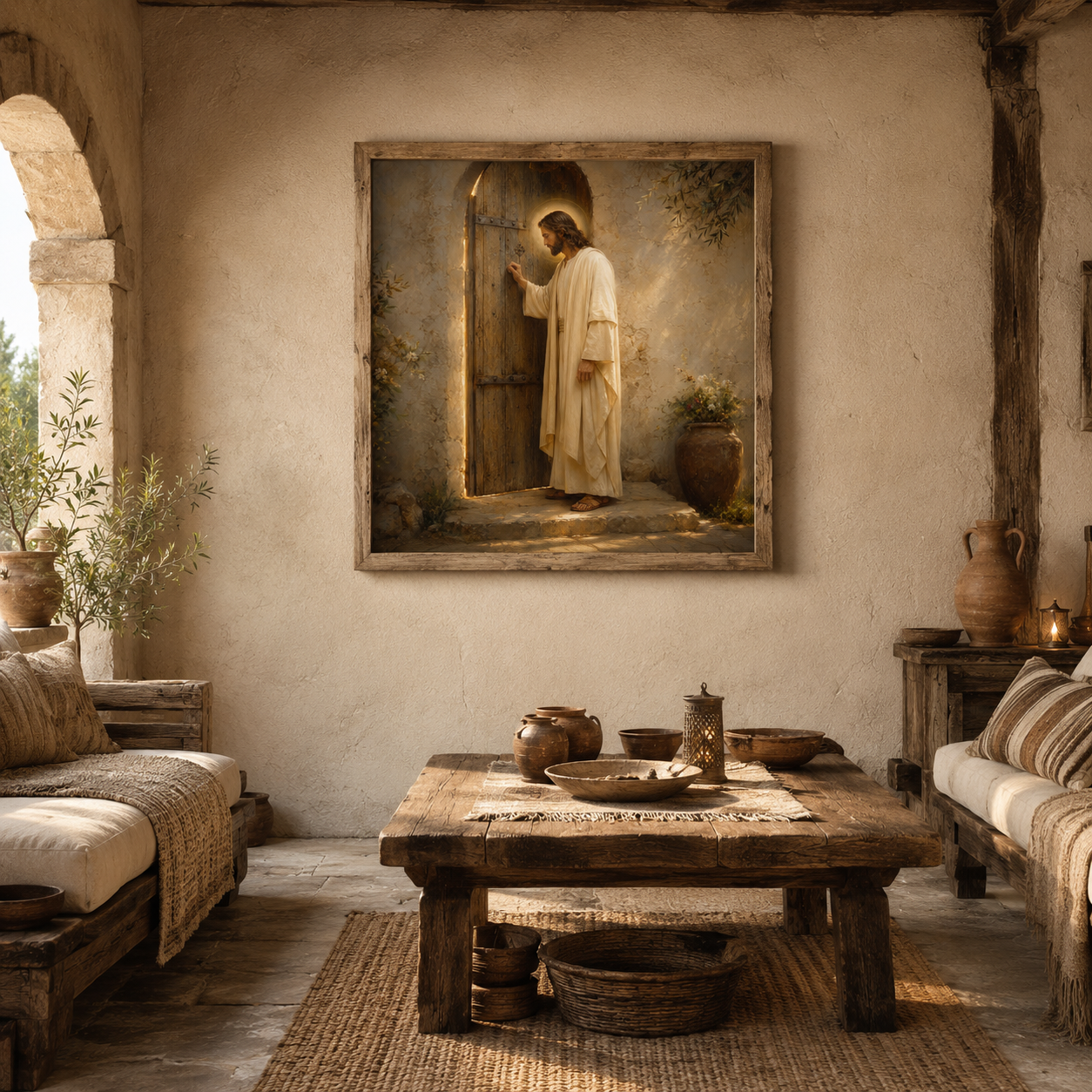 Jesus Knocking at the Door Print, Revelation 3:20 Wall Art, Christian Farmhouse Decor, Jesus Oil Painting Printable, Entryway Prayer Room Art - Image 5